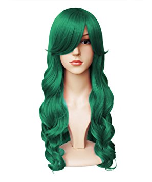 Ultra Soft! Another Me Long Big Wavy Forest Green Hair Women Top Heat Resistant Fiber Party Cosplay Wig 25 "