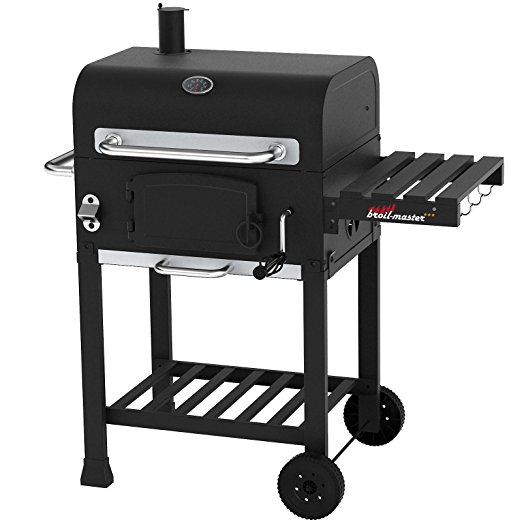 Broil-Master Charcoal Grill Cart with Large Grilling Surface 90 x 67 x 106 cm (Black)