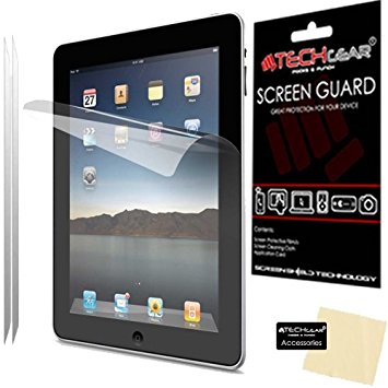 [2 Pack] TECHGEAR® Apple iPad 4 iPad 3 & iPad 2 Clear Screen Protector Guard Covers with Cloth & App Card - for 2nd, 3rd & 4th Generation iPad