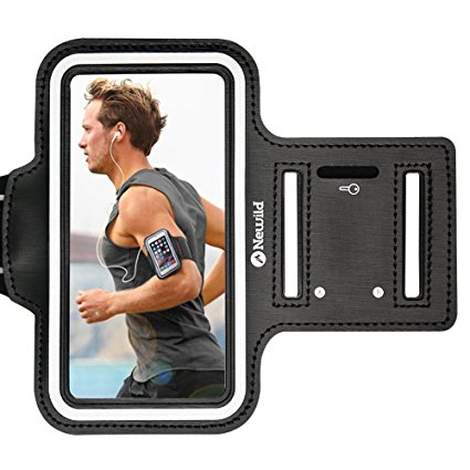 Armband For iPhone 7 Plus/6 Plus/6S Plus, Newild Water Resistant Sports with Key and Card Holder for 5.5 Inch,Galaxy S6/S5,Note 4. Durable Adjustable,Reflective Stripes for Safety During Night Running