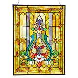 River of Goods 8225 25 Fleur De Lis Stained Glass WindowWall Panel