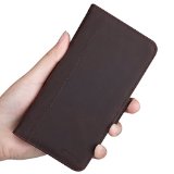 iPhone 6 Leather Case ACLUXS Genuine Oil Cowhide Leather Wallet Cover for Apple Smartphone Phone 6 47 Folio Stand Case Vintage Style 100 Handmade DARK BROWN