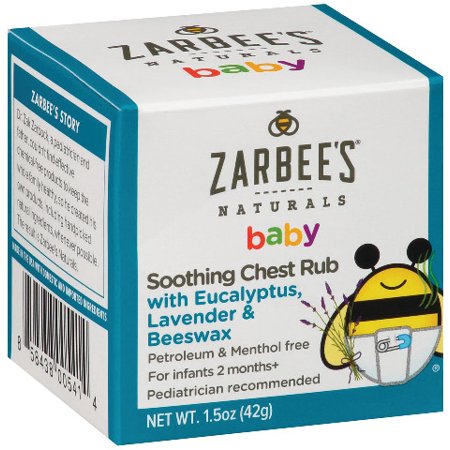 Zarbee's Naturals Baby Soothing Chest Rub with Eucalyptus, Lavender, Beeswax, , 1.5 Ounces (1 Box)