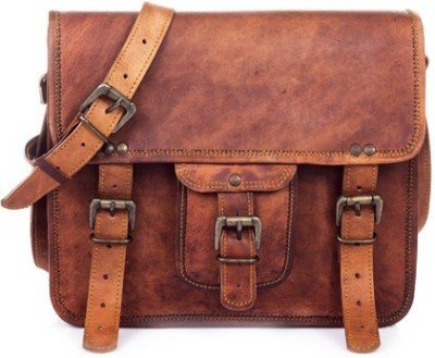 Genuine Leather Laptop Messenger Bag For Boys And Girls By Goatter