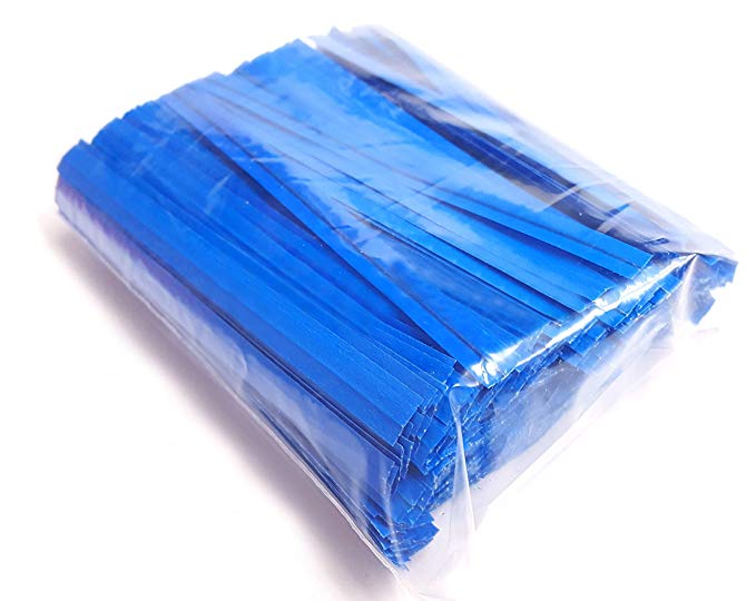 NiftyPlaza 4" Length Twist Ties, Plastic Coated, No Rip, Paper Ties Cello General Use, Ideal Party Favor Treat Bags, Small Orders Packaging,Closures to Secure Your Product (2000 Blue Twist Ties)
