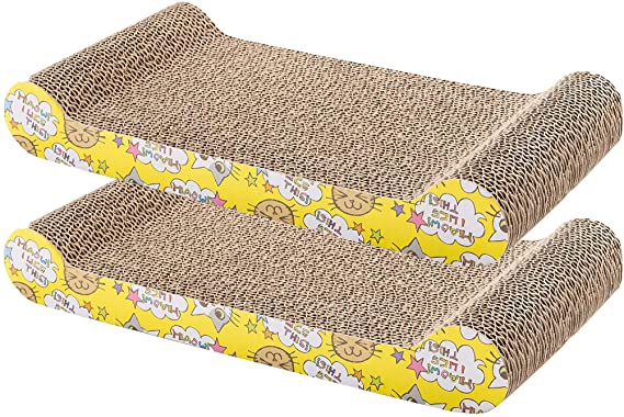 Pawnie Cat Scratcher and Resting Lounge Pad, Great Cat Toy Made of Eco Friendly Recyclable Cardboard Material