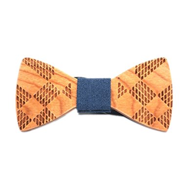 Hello Tie Men's Wood Bow Tie Handmade Creative Wooden Bowtie With Gift and Box