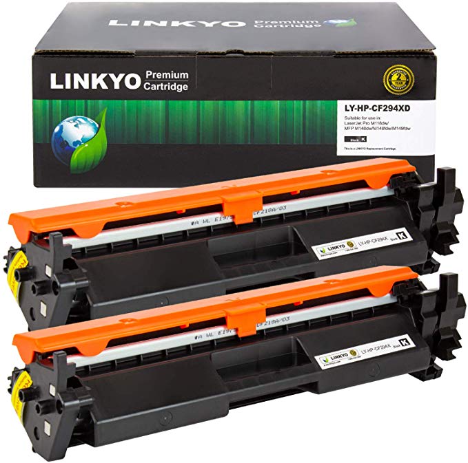 LINKYO Compatible Toner Cartridge Replacement for HP 94A CF294A (Black, 2-Pack)