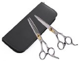 Alfheim Professional 7-Inch Pet Hair Grooming Scissors - 36 Teeth Thinning Shear and Straight-Edge Shear -Sharp and Strong Stainless Steel Blade with Adjustable Tension