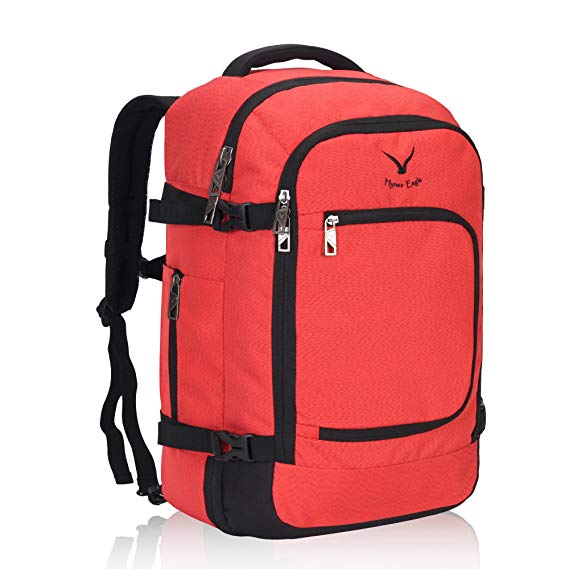 Veevan Backpack Cabin Flight Approved 40 Liter Carry On Bag Travel Business Rucksack Hand Luggage 50 x 35 x 20 CM(Jacinth)