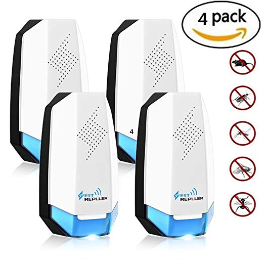 Ultrasonic Pest Repeller,Benchmart 4Pcs/Set Household Ultrasonic 100% Safe for Pets,Control Mosquito,Pest,Ants,Fighting,Frogs,mouse,Repellent Plug-in Pest Repeller,Insect Rodent Control frog Repeller