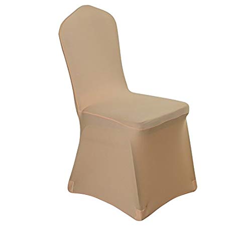 Uniquemystyle Stretch Polyester Spandex Dining Chair Cover for Wedding Banquet Party (Champagne)