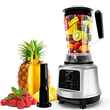 AIMORES Commercial Blender for Smoothie,Juice,Ice Cream,Variable Speed Control, 8 Stainless Steel Blades, 75oz Big Tritan Pitcher, with Essential Nutrition Recipe | ETL & FDA Certified (Silver)