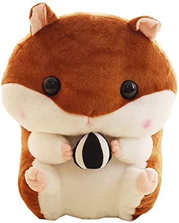 XMiniLife Large Capacity Stuffed Hamsters Doll Backpack,Rainbow Alpaca Backpack 15.7 Inches (Brown)