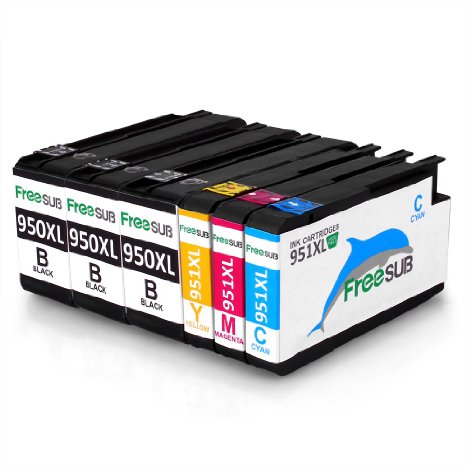 FreeSub High Capacity Replacement For HP 950 951 Ink Cartridge 1 Set2 Black Use With HP Officejet Pro 8600 8610 8620 8630 8640 8660 8615 8625 251dw 276dw