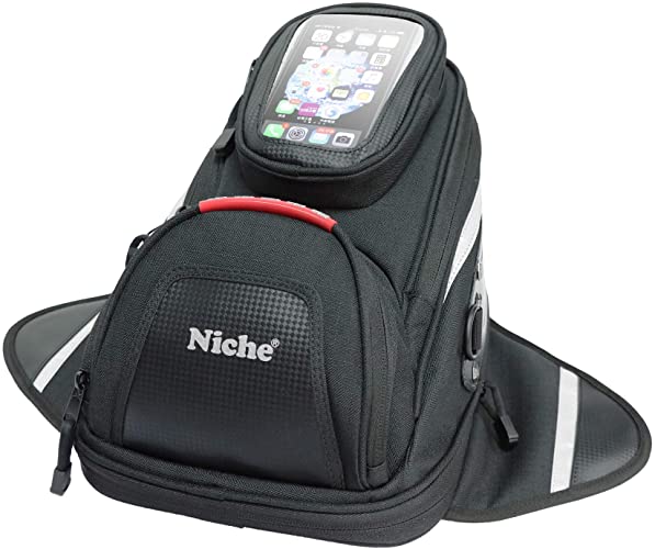 Niche Cool Motorcycle Mini Fuel Tank Bag with Strong Magnetic Mount, Water proof Strong Bag for Yamaha, Kawasaki, Suzuki, Harley etc, Expandable Strong Magnetic Motorbike Bag NMO-2216