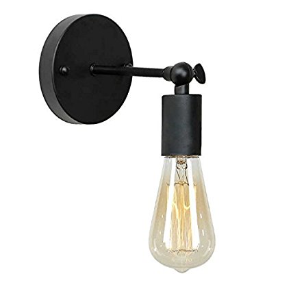 Anmytek Mini Wall Light Fixture, Industrial Retro Rustic Loft Antique Wall Lamp Edison Vintage Pipe Wall Sconce Decorative Fixtures Lighting Luminaire (Bulbs not included)