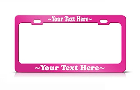 HOT PINK Personalized Metal Cooper High Quality License Plate Frame