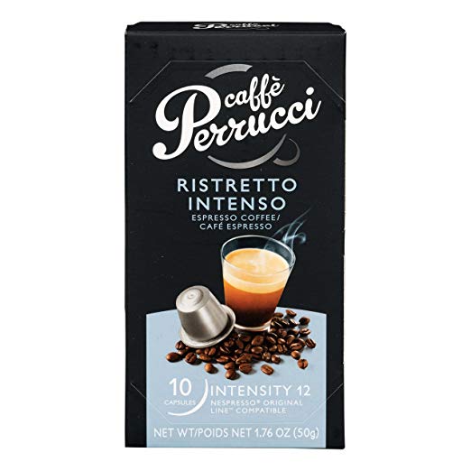 Caffe Perrucci, Nespresso Compatible Capsules, Ristretto Intenso, 120 Count Case