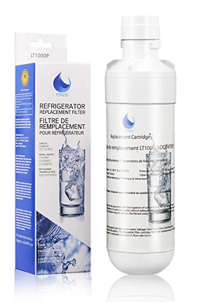 LG LT1000P Refrigerator Water Filter Compatible with LT1000P, LT1000PC, MDJ64844601 Water Filter by VNUS(1-Pack) White