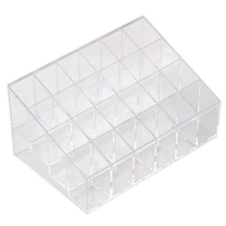 Leegoal 24 Stand Transparent Plastic Trapezoid Makeup Cosmetic Organizer Display Stand