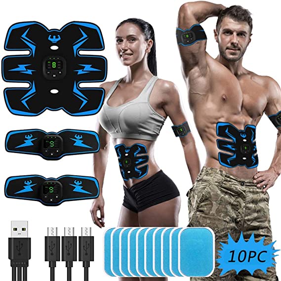 ABS Stimulator Muscle Trainer, Electric Abdominal Muscle Toning Stimulator Device, Smart Ab Stimulator Work Out Abs Toner Belt Fitness Equipment for Men Women