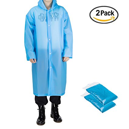 Portable Adult Rain Poncho, Opret Reusable Raincoat with Hoods and Sleeves, Durable, Lightweight and Perfect for Outdoor Activities, Size 45.2" by 24.8"