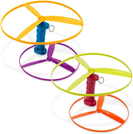 Battat – Skyrocopter – Flying Disc Toy with 2 Launchers & 4 Discs for Children Aged 3 Years Old & Up (6-Pcs)
