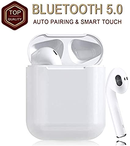 Wireless Earbuds Bluetooth 5.0, Bluetooth Earbuds, Noise Canceling IPX5 Waterproof Sports Headphones, Pop-ups Auto Pairing with Mini Charging Case, Built-in Mic, for Android/iPhone Apple Airpods
