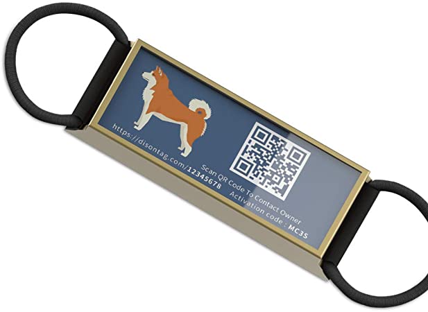 DISONTAG Smart Dog tag,PET ID TAG with QR Code, Personalized Funny Dog ID TAG,Slide-On Pet Tags, No Noise Silent Collar Tags 30 Style