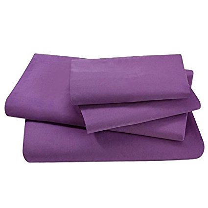 Swan Comfort Premier 1800 Series 4pcs Bed Sheet Set - Wrinkle, Fade, Stain Resistant - Hypoallergenic - ( Twin - Purple )