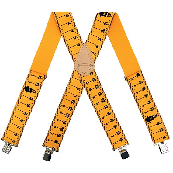 McGuire-Nicholas 2-Inch Wide Ruler Suspenders, One Size Fits All