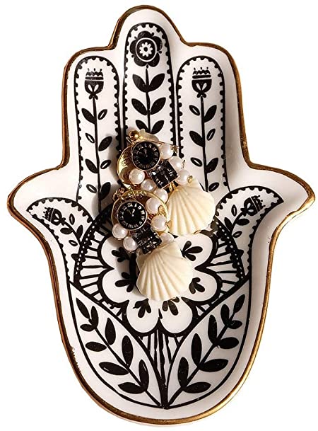 in&out Trinket Dish Hamsa Ring Dish Holder Small Jewelry Tray Decorative Plate