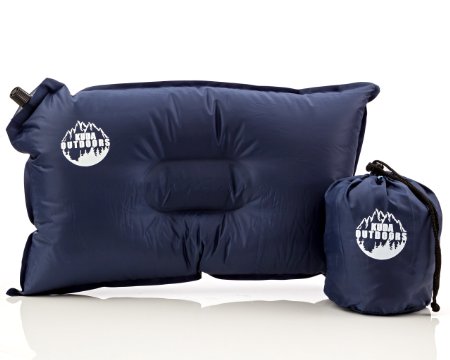 Travel Pillow From Kuda Outdoors - The Most Comfortable Inflatable Pillow Ideal for Camping and Travelling Buy Now and Start Your Adventure