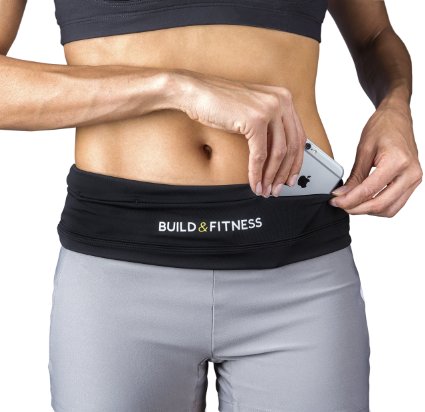 Best Running Belt and Fitness Belt Flip Waist Belt with Key Clip Fits iPhone 6 plus Unisex Suitable for Gym Workouts Exercise Cycling Walking Jogging Sport Travel and Outdoor Activities