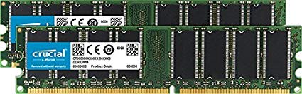 2GB Kit (2 x 1GB) DDR PC2700 Unbuffered Non-ECC 184-PIN DIMM - CT2KIT12864Z335