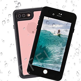 Waterproof Case iPhone 7 Plus, EFFUN DOTTIE style IP68 Certified Waterproof Shockproof Dirtproof Full Sealed Case Cover for iPhone 7 plus (5.5 inch) Black [New Version]--BUY FROM FACTORY STORE: EFFUN