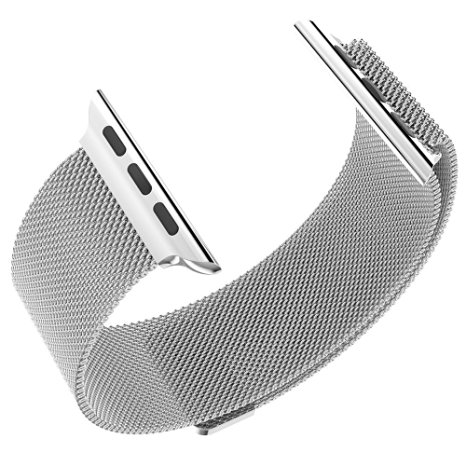 Kartice for Apple Watch Band, Milanese Loop Stainless Steel Magnetic Closure Clasp Bracelet SmartWatch Replacement Wrist Band For Apple Watch iWatch & Sport & Edition 42mm With Metal Adapter Clasp