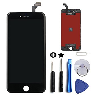 For Black iPhone 6 Plus 5.5 inch Screen Replacement Retian LCD Touch Screen Digitizer Fram Assembly Full Set with Tools   Instructions by Brinonac