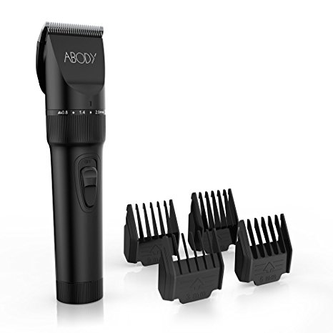 Abody Hair Clipper Hair Shaver Cordless Hairdresser Rechargeable Hair Trimmer Ceramic Titanium Blade for Mens and Babies with 2 Rechargeable Batteries 4 Comb
