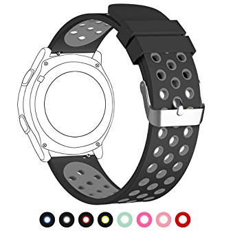 20mm Universal Smart Watch Bands, FanTEK Soft Silicone Sport Quick Release Watch Strap Wristband for 20mm Pebble Round/ Samsung Gear 2 Classic/ Ticwatch 2--M/L Size