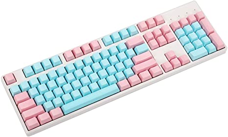 NPKC 61 87 104 Keys Miami Thick PBT OEM Profile Keycap for MX Switches GH60 Tenkeyless Mechanical Gaming Keyboard (Only Keycap) (104 Blank)
