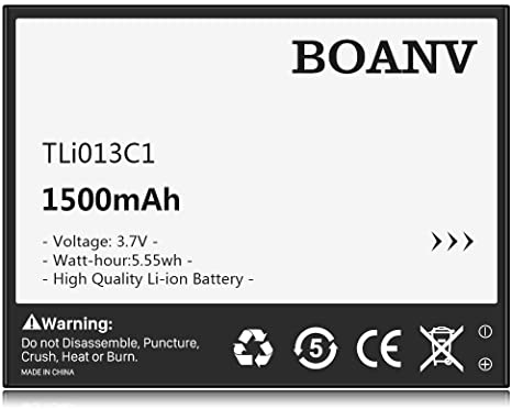 New 1500mAh TLi013C1 Battery,(2021 New Version) BOANV Replacement Battery for Alcatel One Touch Go Flip V 4051S TLi013C1 Battery 4044W, 4044T, 4044O, 4044V