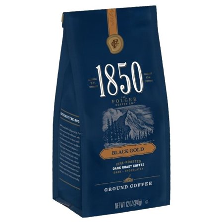 1850 Black Gold, Dark Roast Ground Coffee, 12-Ounce