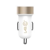Car Charger LABC Dual USB Car Charger AL 34A Rapid Charger Retail Packaging LABC-582 Champagne Gold Compatible for Android Samsung Galaxy Note Blackberry Bluetooth Headsets Headphones Garmin Navigators and any 5pin device FREE GIFT 5 PIN CABLE INCLUDED and COMPATIBLE with Apple iPhone iPad iPod lighting cable not included sold separately