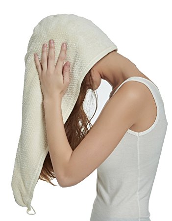 Hope Shine Women's Soft Shower Hair Towel Twist Hair Turban Wrap Drying Cap Great Gift for Women (Off White)