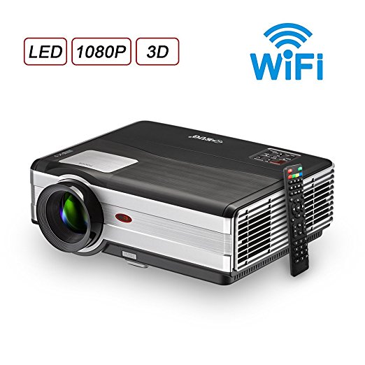 HDMI Lcd Led Wireless iPad iPhone Projector Android 4.4.4 WXGA 3000 Lumen HD Video Proyectors Wi-fi 1080p Support Airplay Miracast, Home Entertainment, Game Console, Outdoor Movie