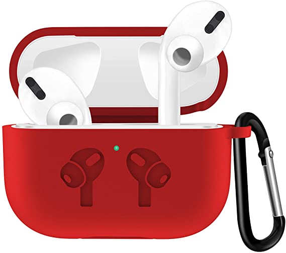 AirPods Pro Case, NXET Protective Silicone Cover for Apple AirPods Pro with Wireless Charging Case (2019) (Red)