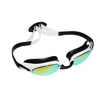 Activo Swimming Goggles, Tinted Mirror Coated Anti-Fog UV protection and Anti-shatter Swim Goggles for Adults, Men, Women, Kids
