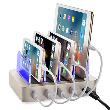 NEXGADGET Detachable 24W 4 Port USB Charging Station Desktop Charing Stand Organizer Fits Most USB-charged Devices